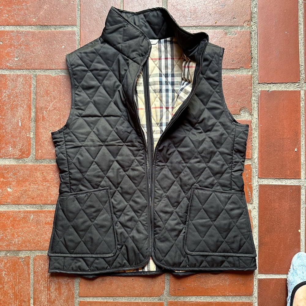 Authentic Burberry Black Quilted Vest NWOT